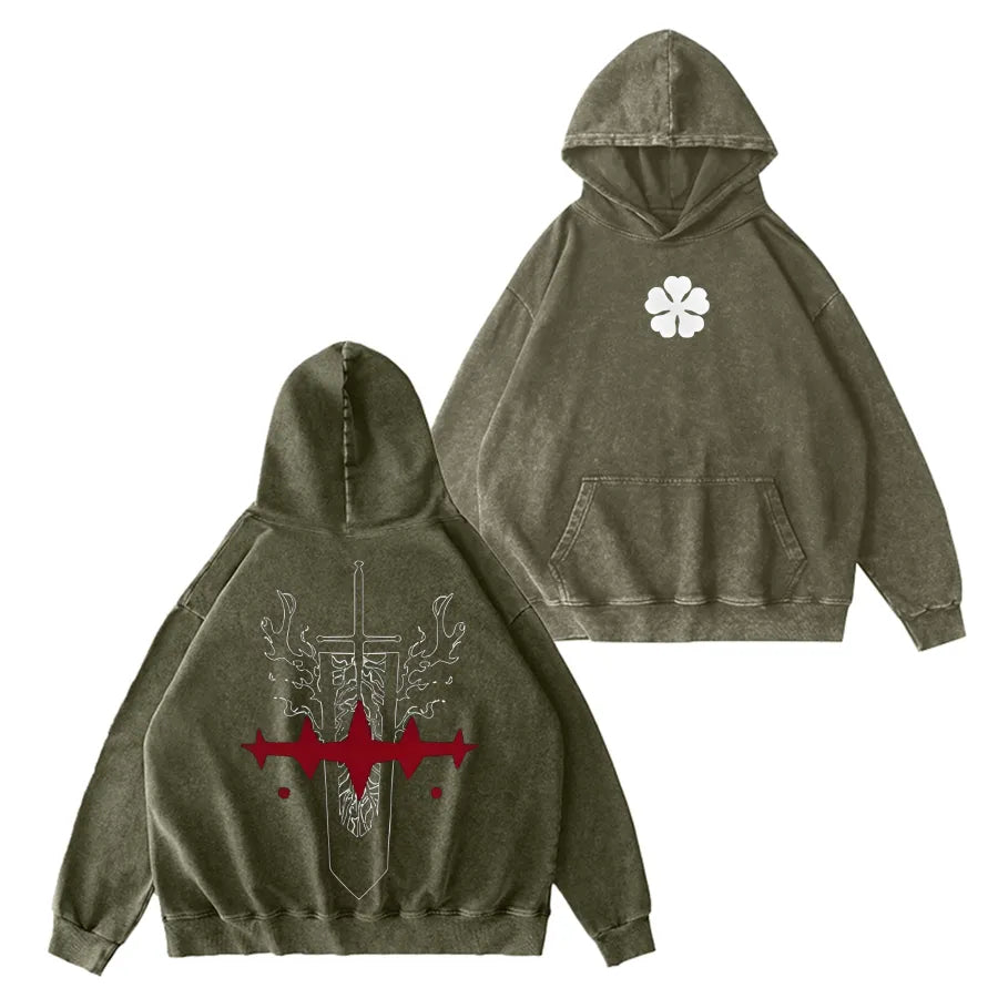 Devils Black Clover Vintage Washed Hoodie