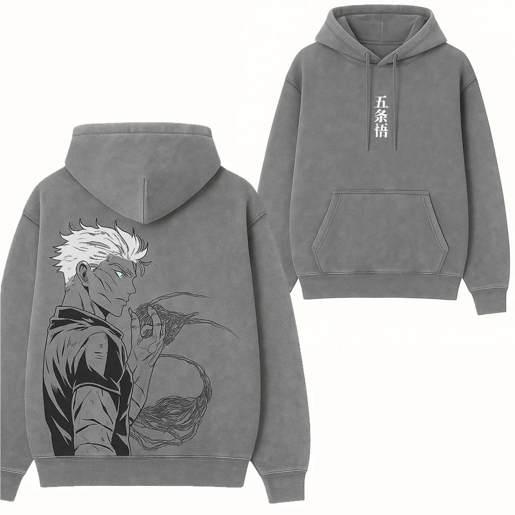 Anime Gojo Printed Pullover Crew Neck Hoodie