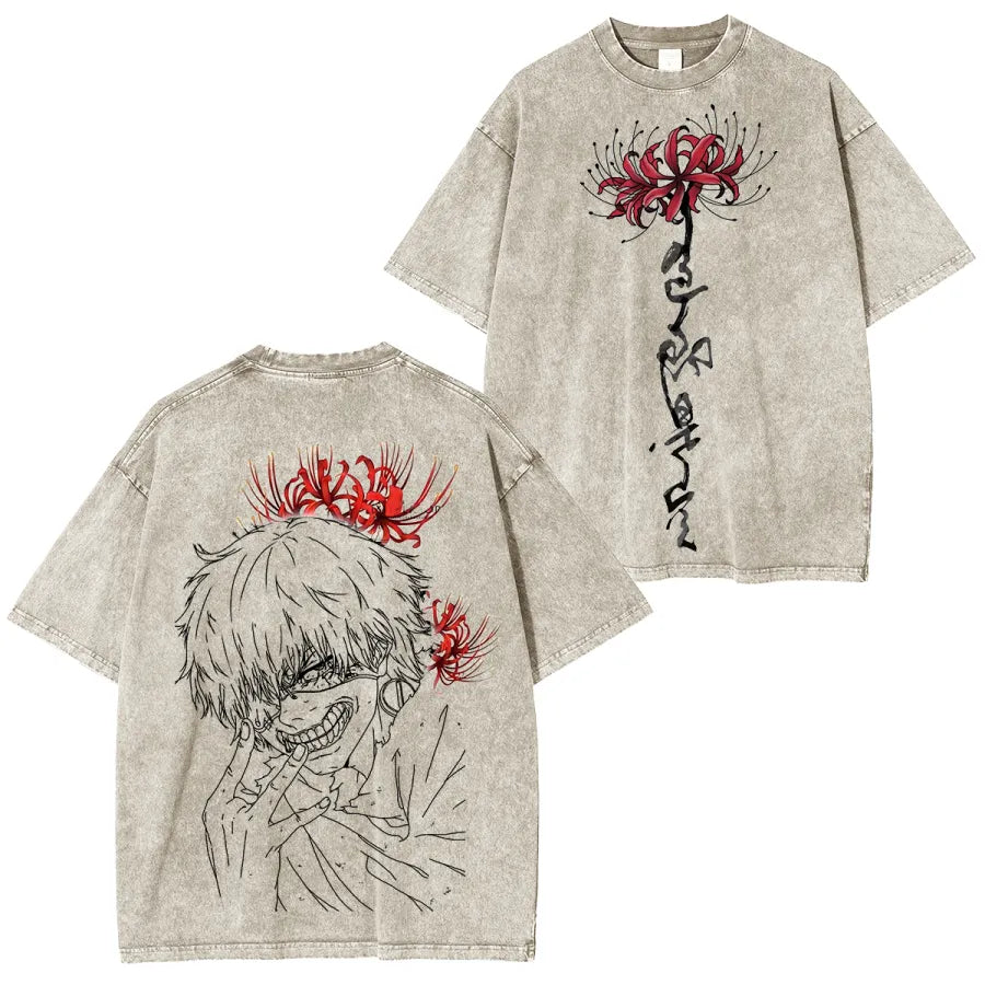 Tokyo Ghoul Anime Unisex Washed T-Shirt