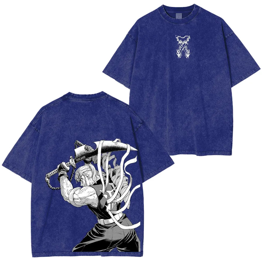 Retro TENGEN UZUI "Sound Hashira" ,Demon Slayer Anime T-Shirt