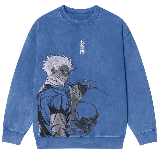 Anime Gojo Printed Pullover  Sweatshirt
