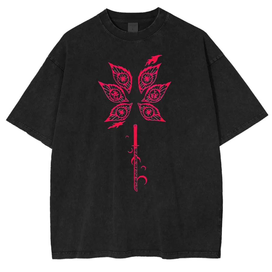 Kokushibo Demon Slayer Anime Unisex Washed T-Shirt