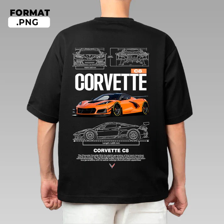 Orange Corvette Tshirt