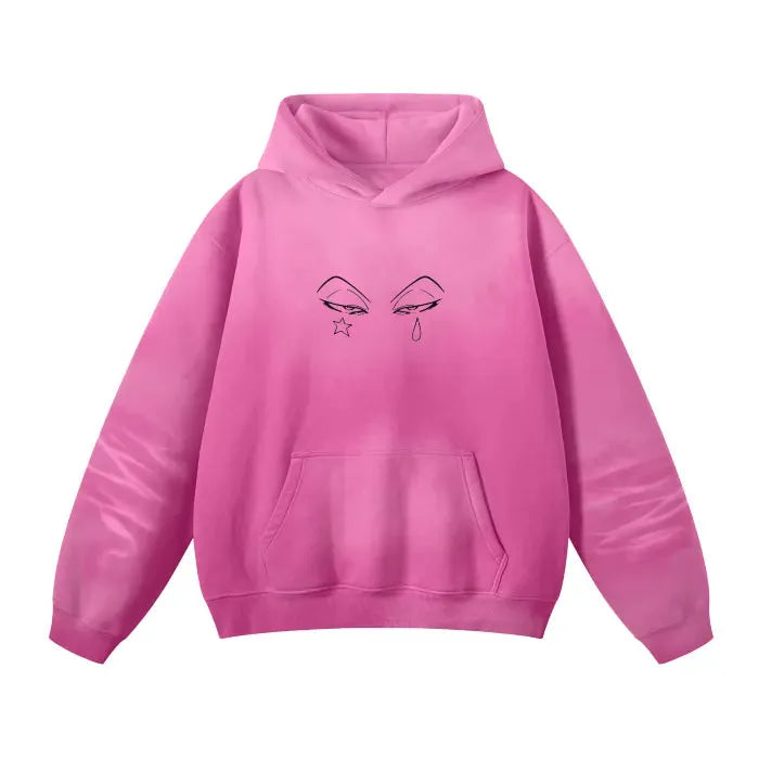 Phantom Jester Streetwear Hoodie Pink Washed