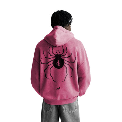 Phantom Jester Streetwear Hoodie Pink Washed